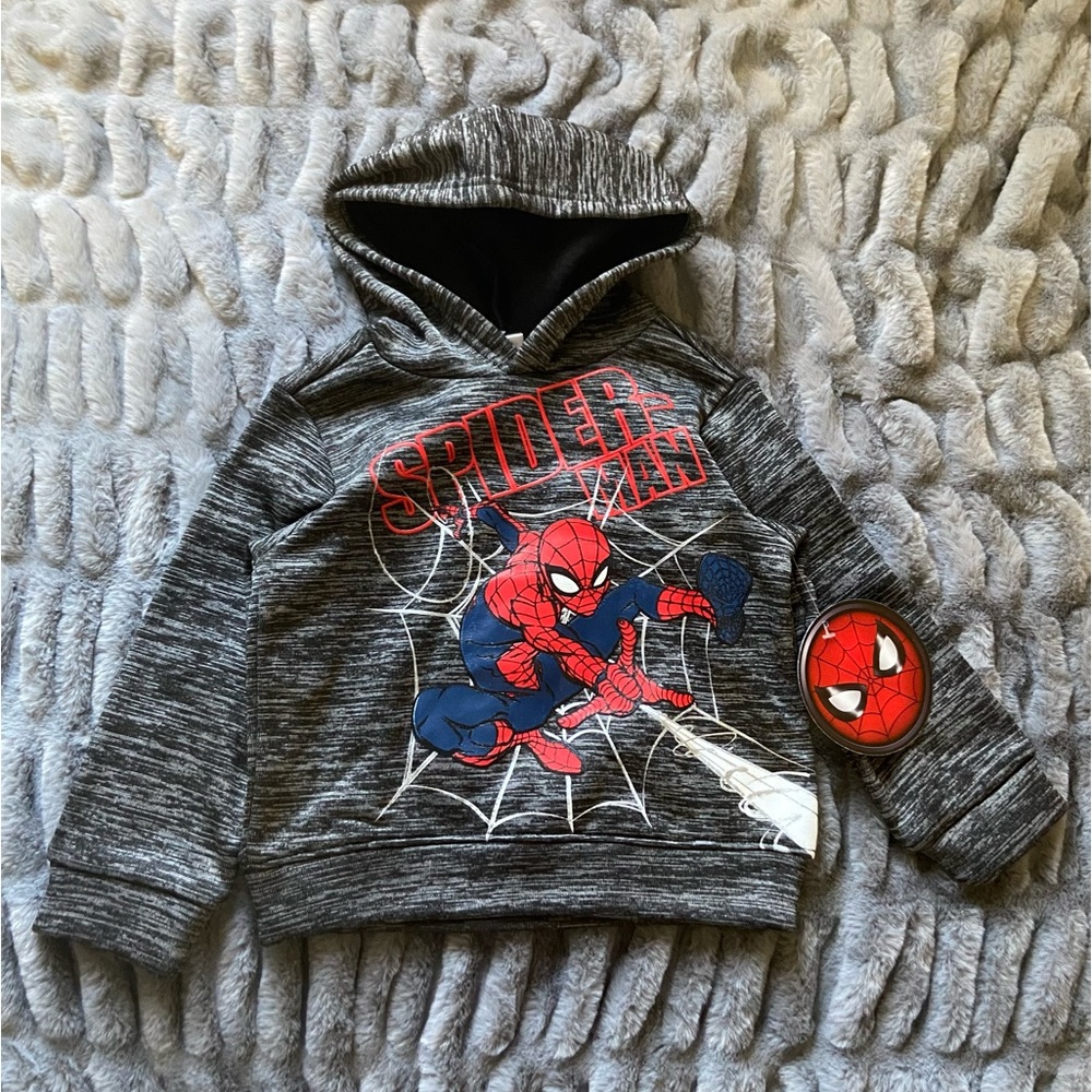 Boys Size 2T Marvel Spider-man Gray Hoodie Sweatshirt